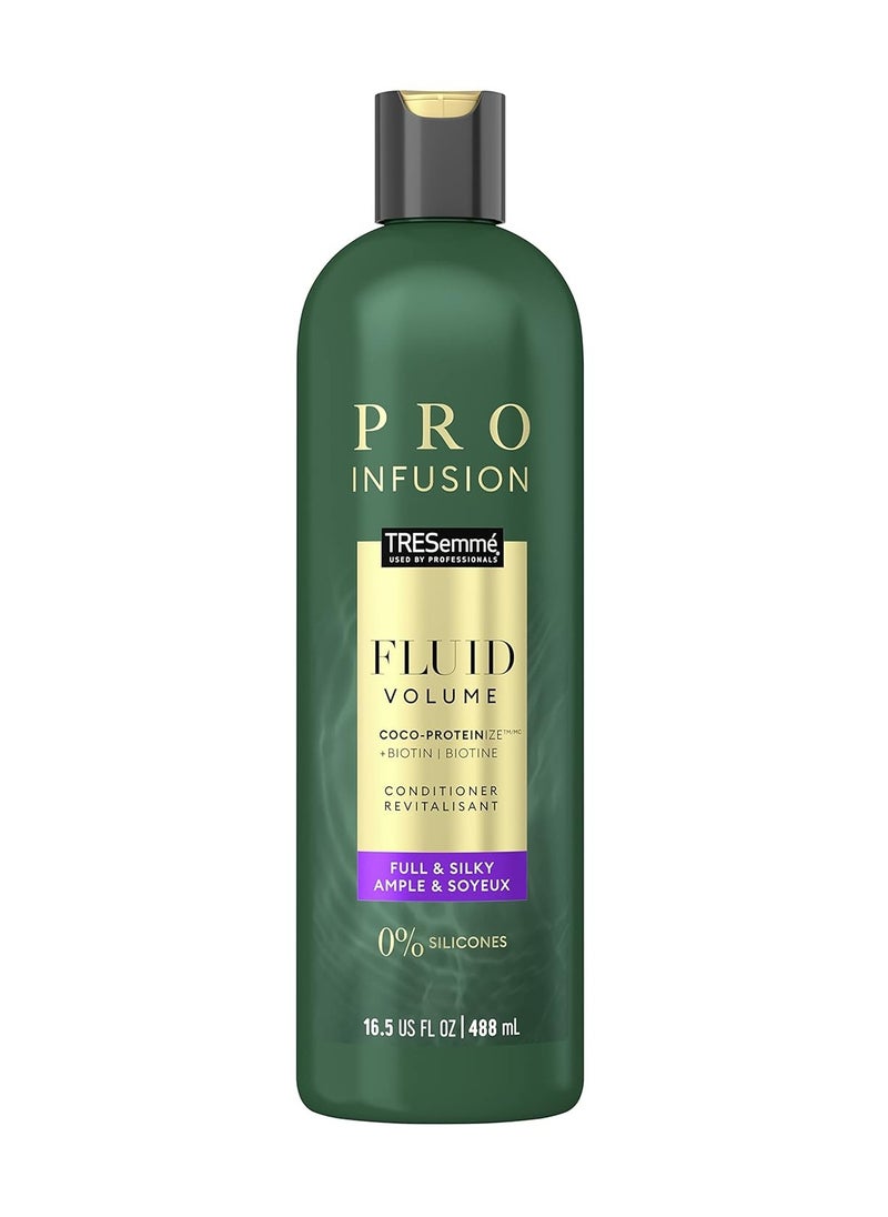 TRESemmé Cruelty-Free Pro Infusion Fluid Volume Conditioner For Full & Silky Hair Infused With Natural Coconut Droplets + Plant-Based Salon Protein + Biotin 16.5oz
