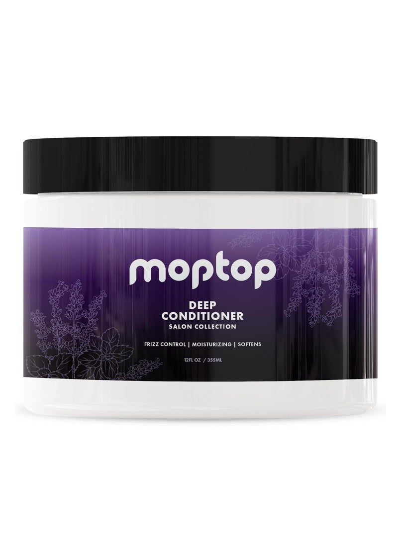 MopTop Salon Deep Conditioner – Conditioning Hair Mask for Intense Hydration for Dry Damaged Hair & Frizzy Curls, Sulfate Free & Paraben Free Hair Care for All Hair Types (Lavender Mint, 12oz)