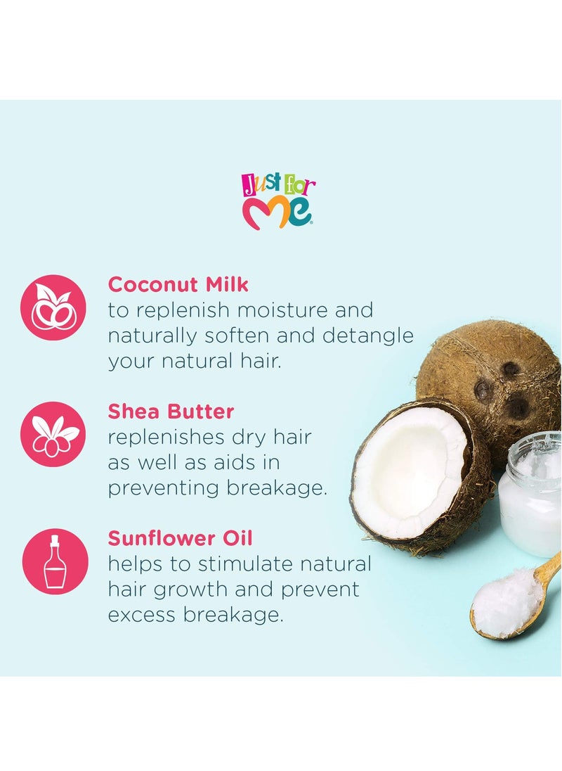 Just For Me Natural Hair Milk Silkening Conditioner, Nourishes For Softness & Bounce, With Coconut Milk, Shea Butter, Vitamin E & Sunflower Oil, 13.5 Ounce (3 Pack)