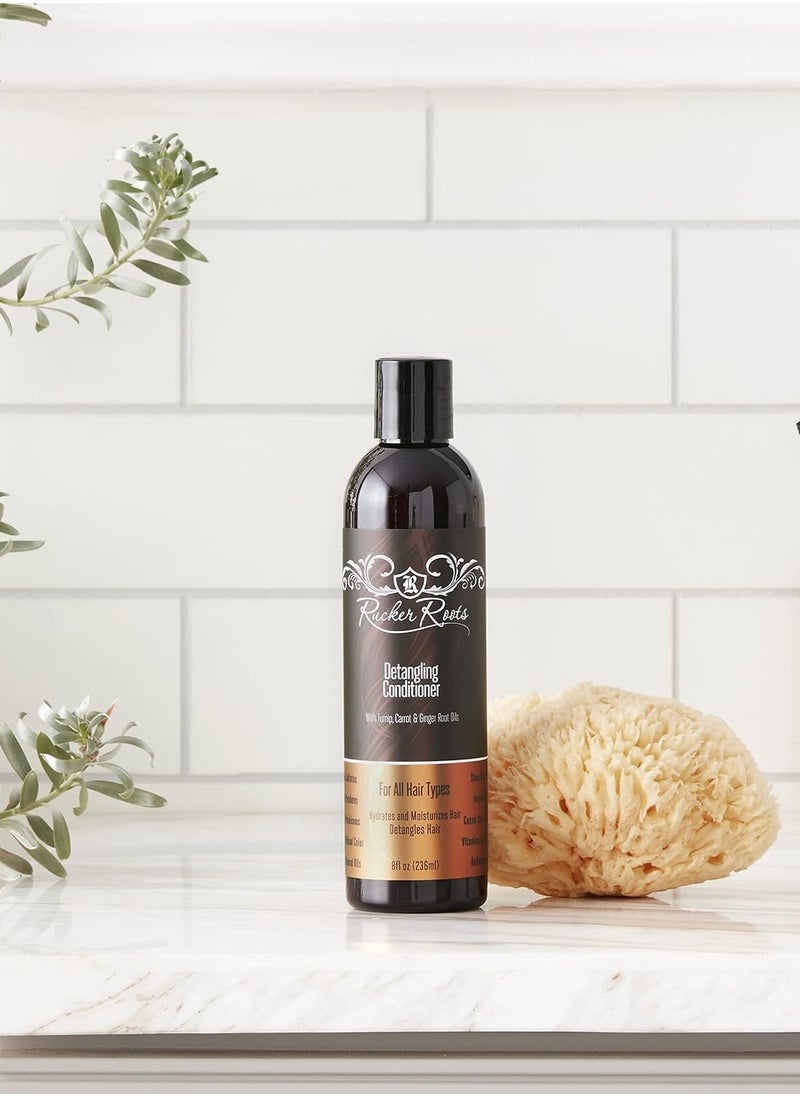 Rucker Roots Detangling Conditioner |Turnip, Carrot, Ginger Root Oils| For All Hair Types| Hydrates & Moisturizes Hair| Detangles Hair