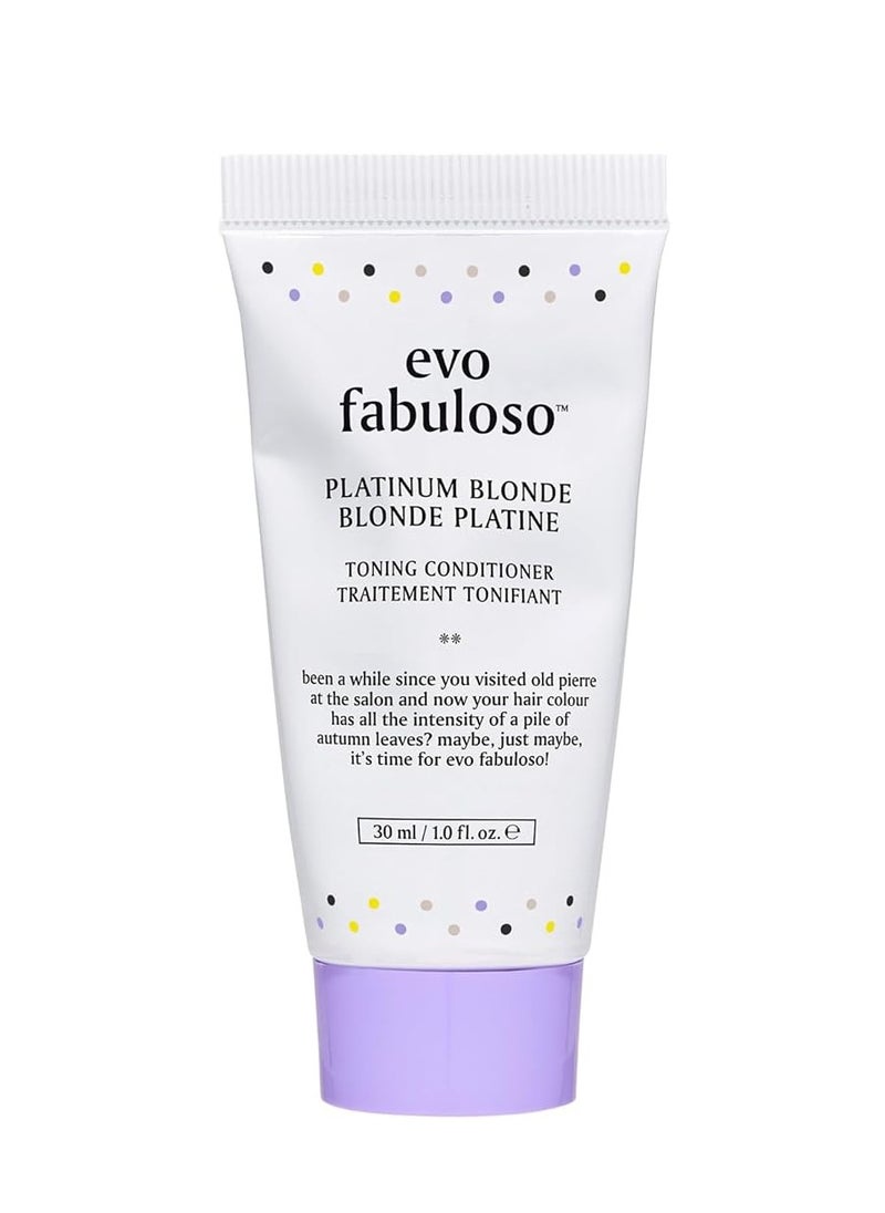EVO Fabuloso Platinum Blonde Color Toning Conditioner - Color-Treated Hair Conditioner - Helps Maintain Color Depth, Tone & Shine - Travel Size, 30ml / 1.01fl.oz