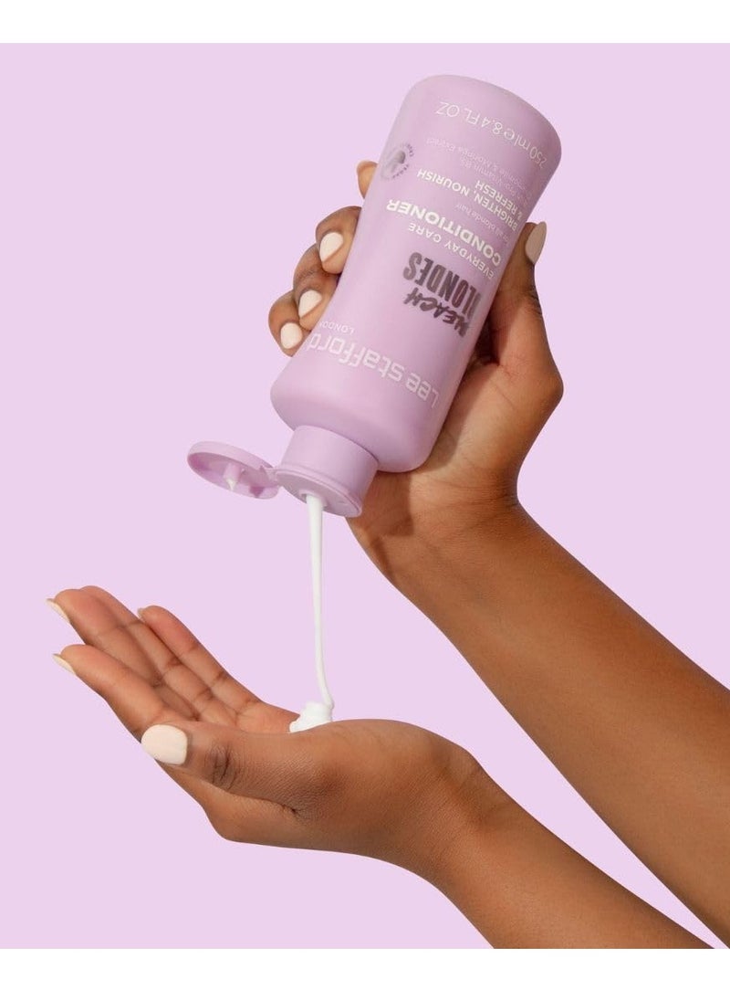 Lee Stafford Daily Blonde Conditioner | Bleach Blondes Everyday Care - Best to Neutralize Yellow Tones, Brighten & Refresh for a Lighter Blonde, Hydrating for Dry, Damaged Colored Hair, 16.7 Fl Oz