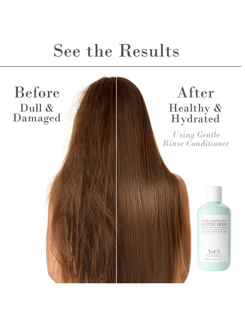 VoCÊ Haircare Gentle Rinse Vegan & Cruelty-Free Conditioner| Clean Haircare, Color Safe, Paraben and Sulfate Free, Ultra Radiance, Hydrating, Shine Enhancing (8.5 oz | 250 ml)