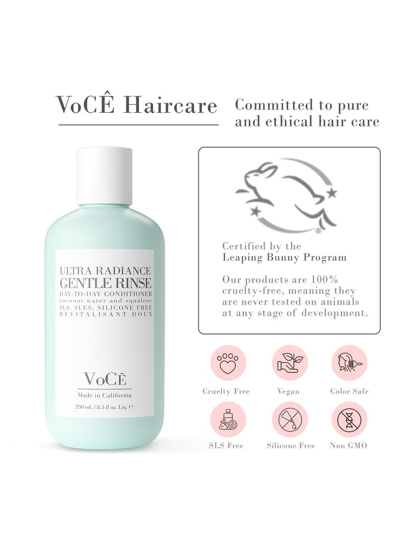 VoCÊ Haircare Gentle Rinse Vegan & Cruelty-Free Conditioner| Clean Haircare, Color Safe, Paraben and Sulfate Free, Ultra Radiance, Hydrating, Shine Enhancing (8.5 oz | 250 ml)