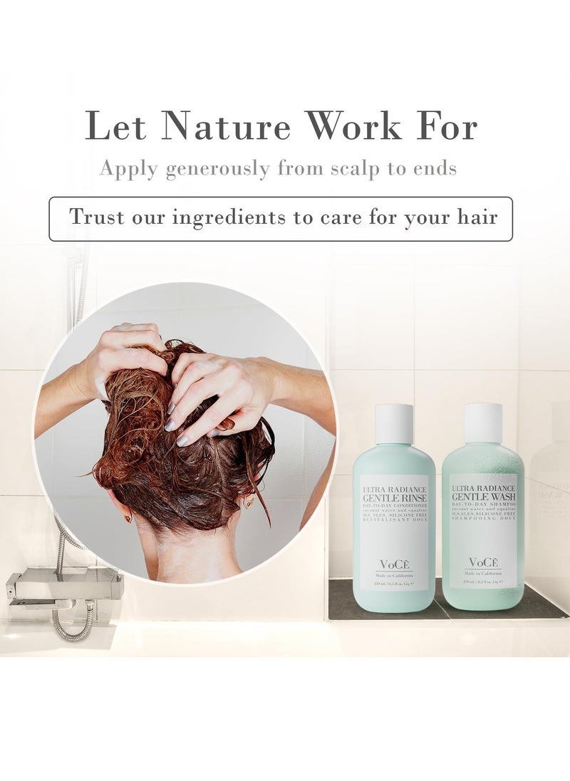 VoCÊ Haircare Gentle Rinse Vegan & Cruelty-Free Conditioner| Clean Haircare, Color Safe, Paraben and Sulfate Free, Ultra Radiance, Hydrating, Shine Enhancing (8.5 oz | 250 ml)