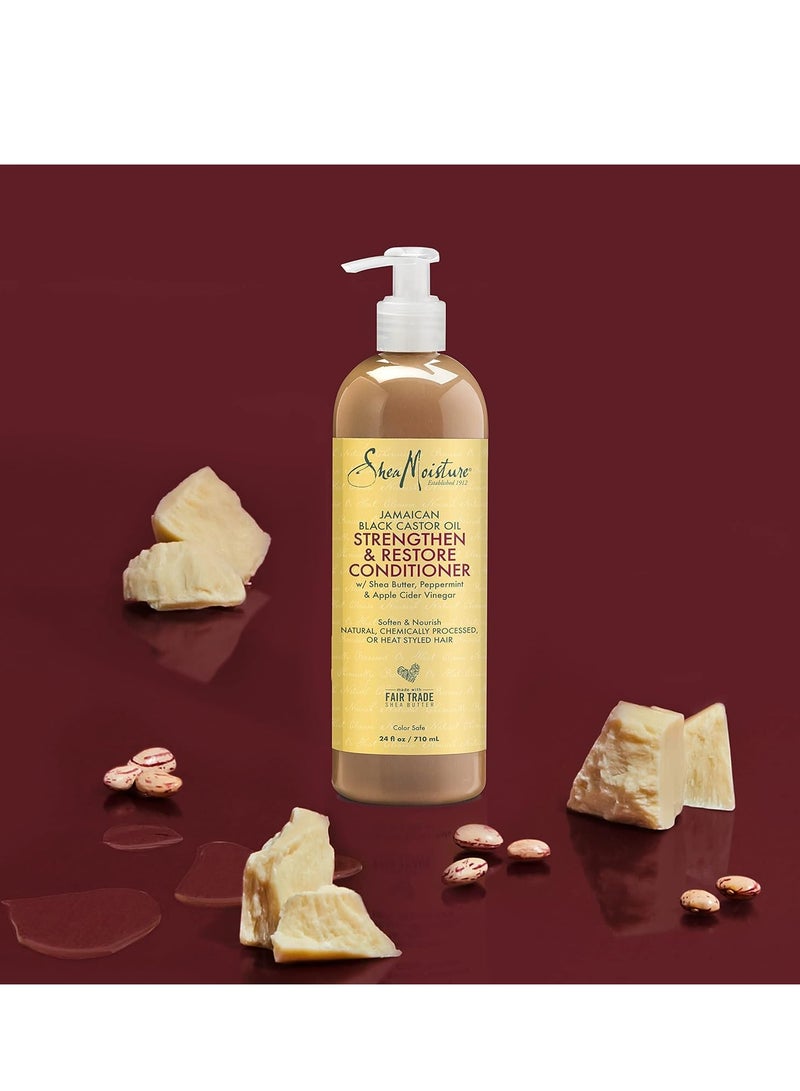 SheaMoisture Strengthen Conditioner Jamaican Black Castor Oil for Damaged Hair Cleanse 24 oz 710 ml