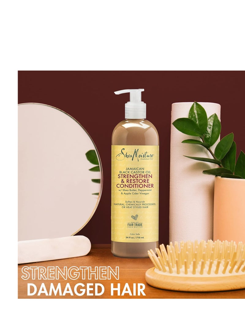 SheaMoisture Strengthen Conditioner Jamaican Black Castor Oil for Damaged Hair Cleanse 24 oz 710 ml