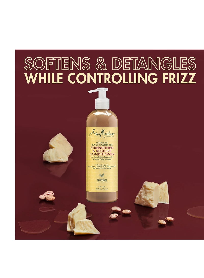 SheaMoisture Strengthen Conditioner Jamaican Black Castor Oil for Damaged Hair Cleanse 24 oz 710 ml