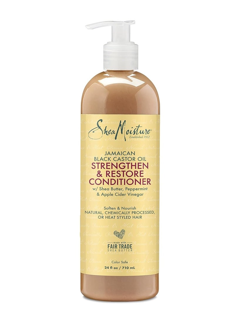 SheaMoisture Strengthen Conditioner Jamaican Black Castor Oil for Damaged Hair Cleanse 24 oz 710 ml