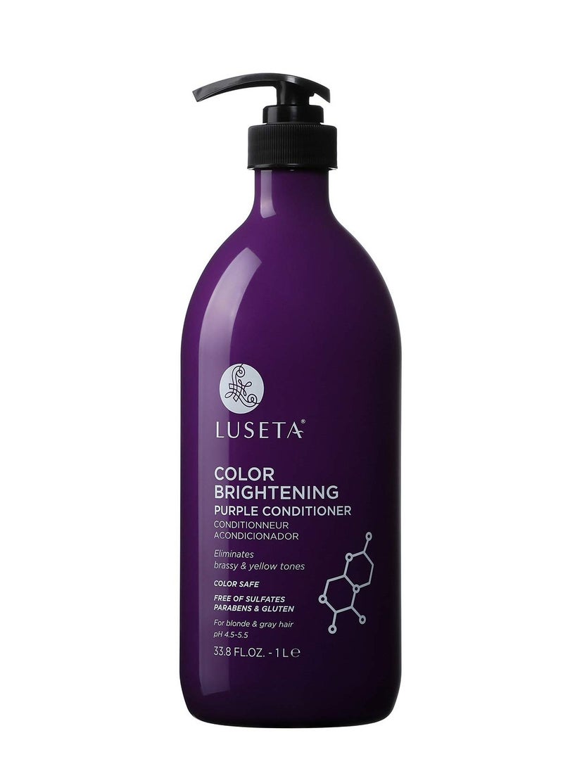 Luseta Color Brightening Purple Conditioner for Blonde and Gray Hair -Infused with Cocos Nucifera Oil to Help Nourish, Moisturize and Condition hair, Sulfate Free Paraben Free 33.8oz