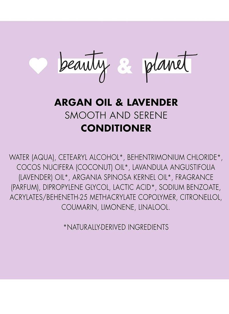 Love Beauty and Planet Smooth and Serene Dry Hair Conditioner Argan Oil & Lavender for Frizz Control Paraben Free, Silicone Free and Vegan Dry Hair Treatment 32.3 oz