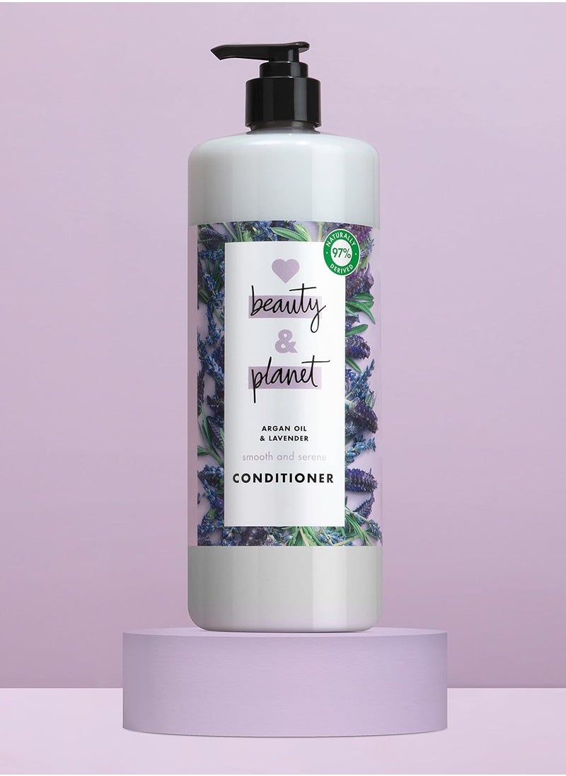 Love Beauty and Planet Smooth and Serene Dry Hair Conditioner Argan Oil & Lavender for Frizz Control Paraben Free, Silicone Free and Vegan Dry Hair Treatment 32.3 oz