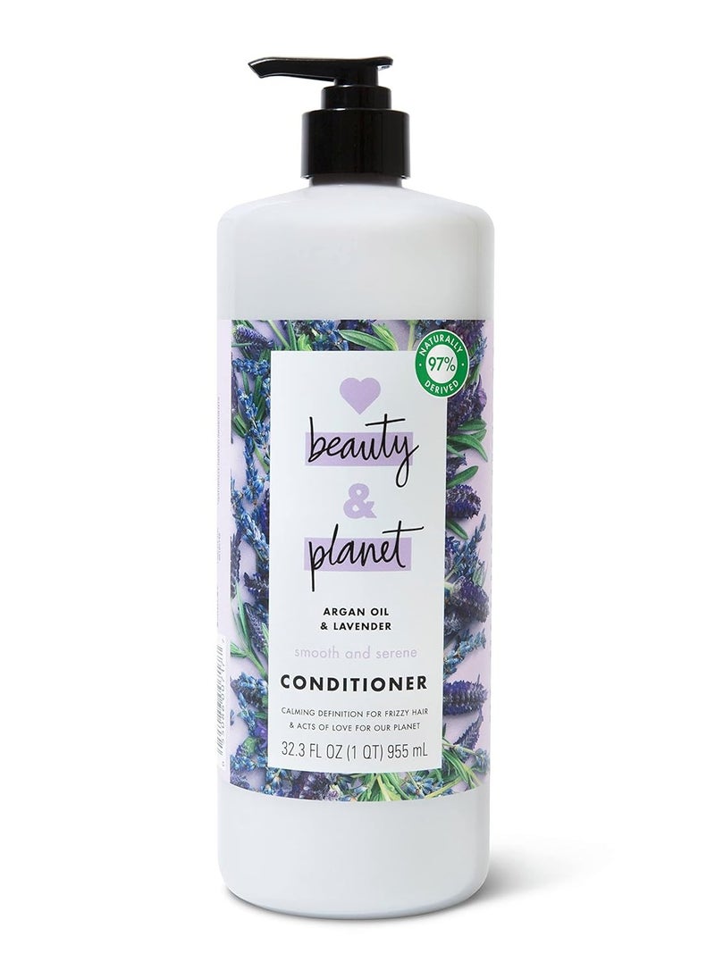 Love Beauty and Planet Smooth and Serene Dry Hair Conditioner Argan Oil & Lavender for Frizz Control Paraben Free, Silicone Free and Vegan Dry Hair Treatment 32.3 oz