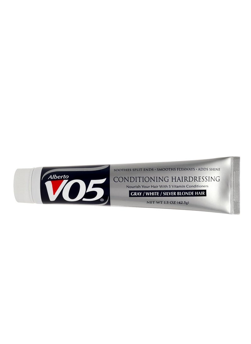 VO5 Alberto Conditioning Hairdressing for Grey White Silver Blonde Hair - Hair Conditioner Styling Product - Smooths Frizz - Brightens Color - 1.5 oz