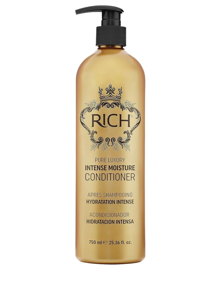 RICH Pure Luxury Intense Moisture Conditioner for Damaged & Dry Hair - Moisturizing & Smoothing, Anti-frizz, Prevents Split Ends - Marula Oil & Cherry Blossom Extract - 25.36 oz