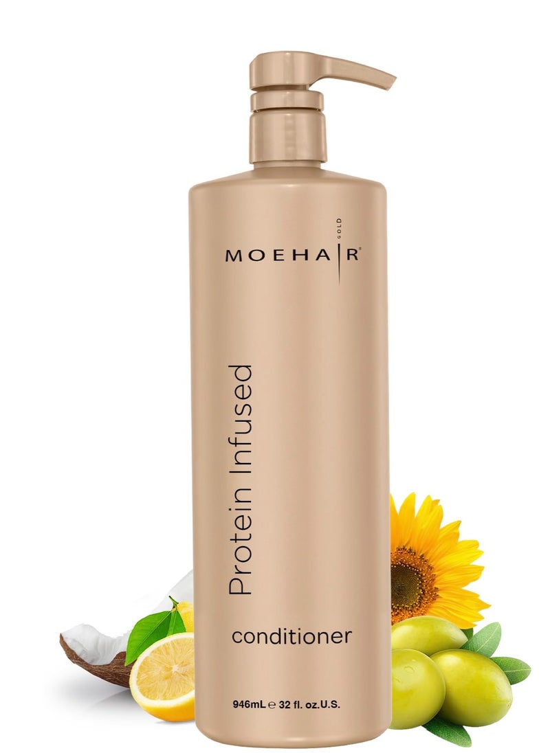 MOEHAIR Protein Infused Hair Conditioner (32 Fl oz) For Chemically Treated, Damaged Dry Hair With Proteins | Smoothens Split Ends | Adds Shine and Luster | Protein Conditioner