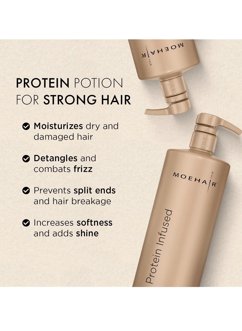 MOEHAIR Protein Infused Hair Conditioner (32 Fl oz) For Chemically Treated, Damaged Dry Hair With Proteins | Smoothens Split Ends | Adds Shine and Luster | Protein Conditioner