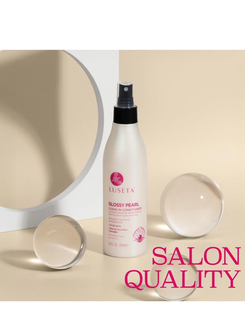 Luseta Glossy Pearl Leave in Conditioner Moisturize and Hydrate Hair Add Shine Repair Damaged Hair Reducing Dryness Sulfate Free for Women and Men 8.5oz