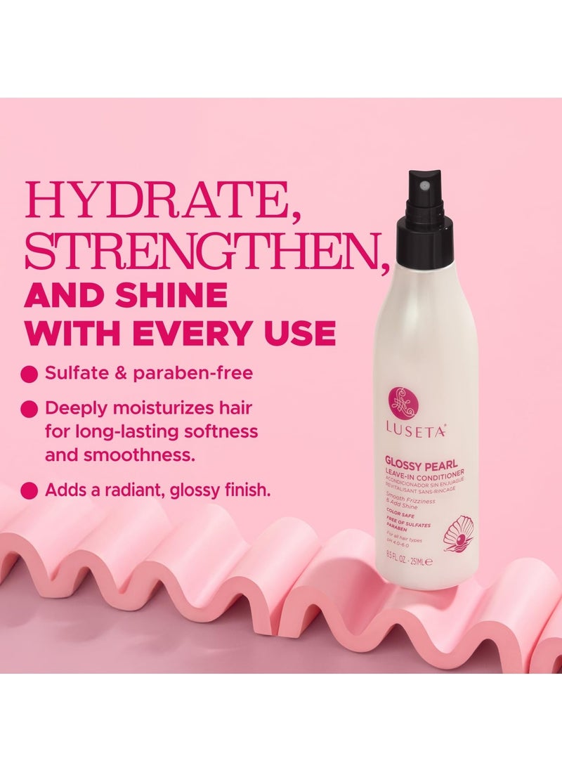Luseta Glossy Pearl Leave in Conditioner Moisturize and Hydrate Hair Add Shine Repair Damaged Hair Reducing Dryness Sulfate Free for Women and Men 8.5oz