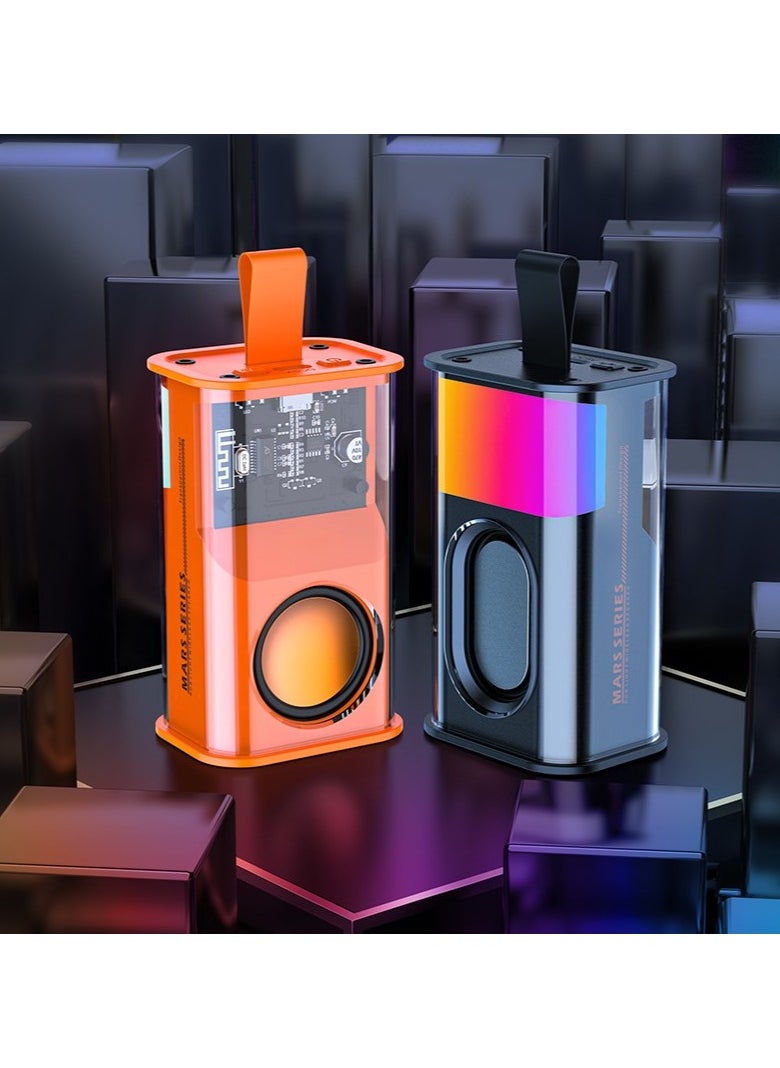 Transparent Wireless Bluetooth Speaker with RGB Light – Portable, High-Quality Sound, Deep Bass, LED Color Changing Lights