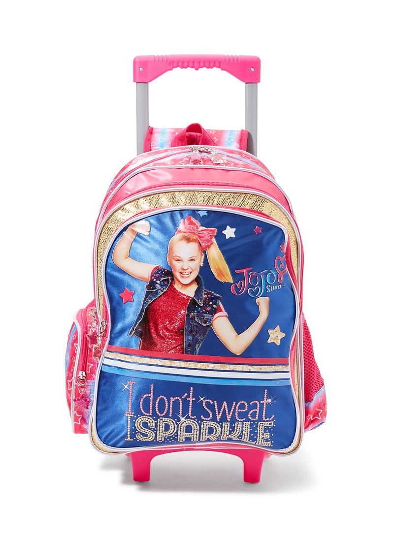 I Donâ€t Sweat  I Sparkle Kids Trolley Backpack 16 Inches Pink