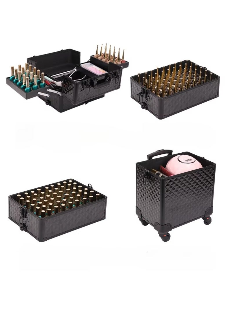 Makeup artist portable trolley case Large-capacity trolley cosmetic case multi-layer cosmetic box Makeup trolley case on wheels