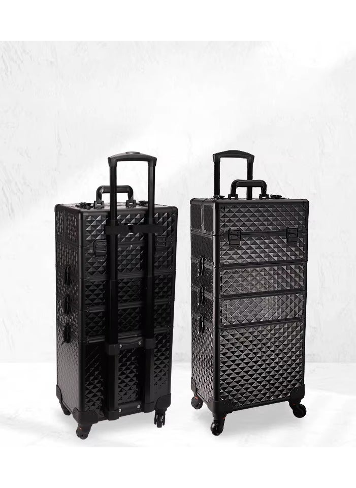 Makeup artist portable trolley case Large-capacity trolley cosmetic case multi-layer cosmetic box Makeup trolley case on wheels