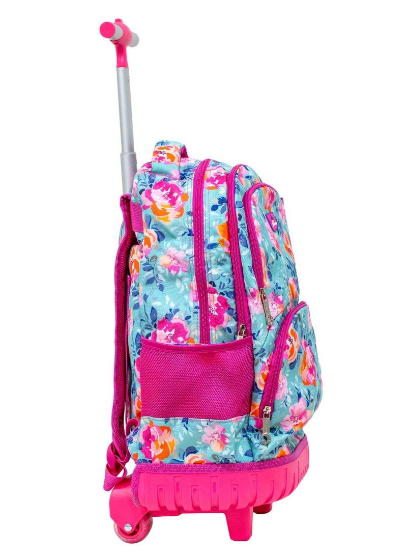 School trolley bag for girls lunch bag with pencil case 50*35*22 cm