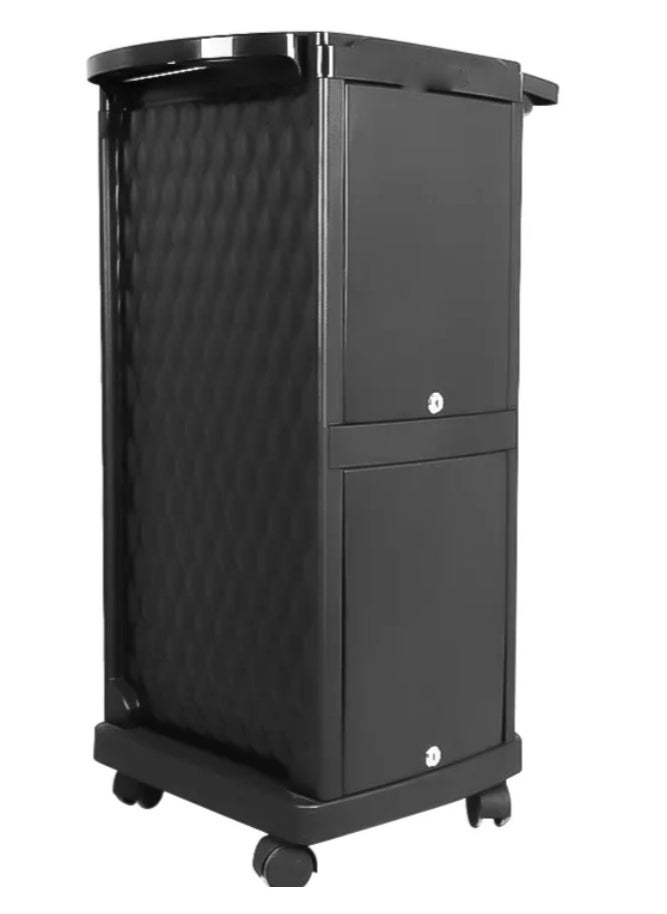 Professional Salon Lockable Rolling Trolley Cart, 4-Drawers Storage Cabinet for Spa Salon, Black