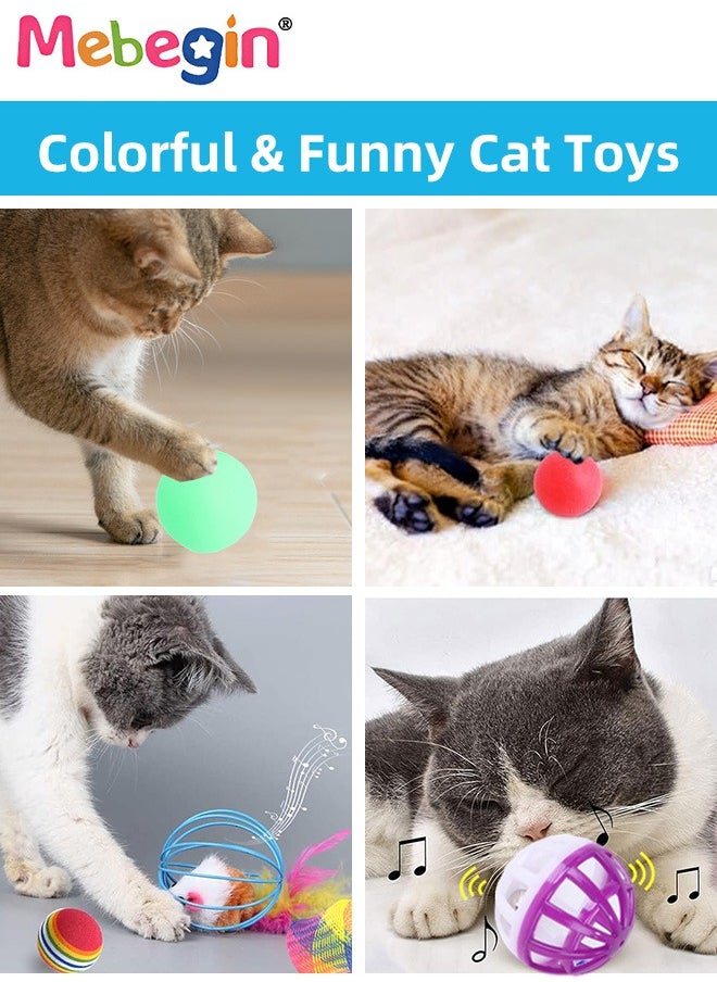 21PCS Cat Tunnel Set with Cat Teaser Stick, Cat Balls, Feather Toys and Other Cat toys, 3 Way Collapsible Cat Play Tunnel, Funny Interactive Cat Toys, Various Cat Enrichment Toys, Soft Safe Cat Toys