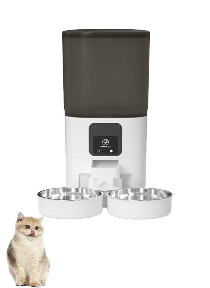 Smart Pet Feeder Double Bowl Automatic Feeder Cat Timed Ration Stainless Steel Bowl Smart Double Bowl Feeding