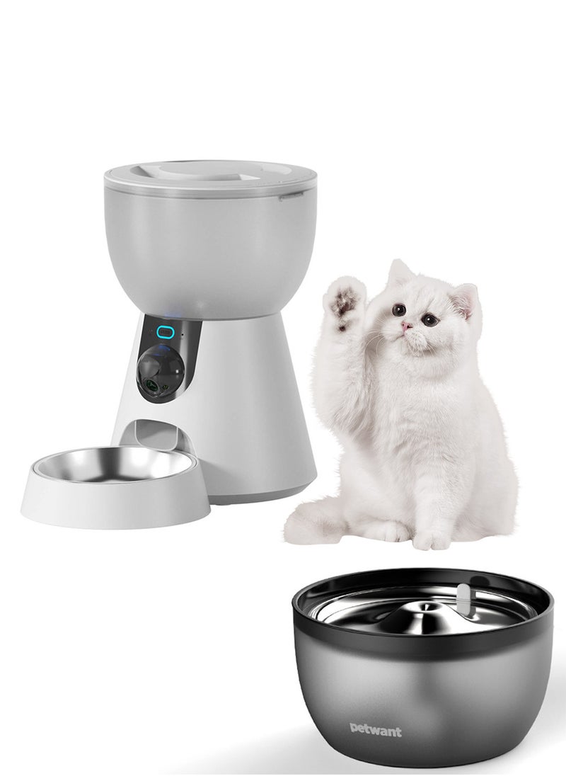 Automatic Food Feeder and Waterer Set Cat Feeder Pet Feeder and Water Dispenser for Dogs Cats Pets Animals