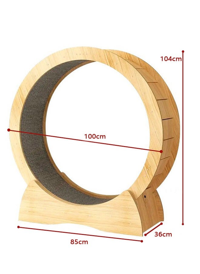 Home Cat Exercise Wheel Large Cat Running Wheel Cat Treadmill for Indoor Pet Sturdy Noiseless Treadmill Roller with Carpeted Runway