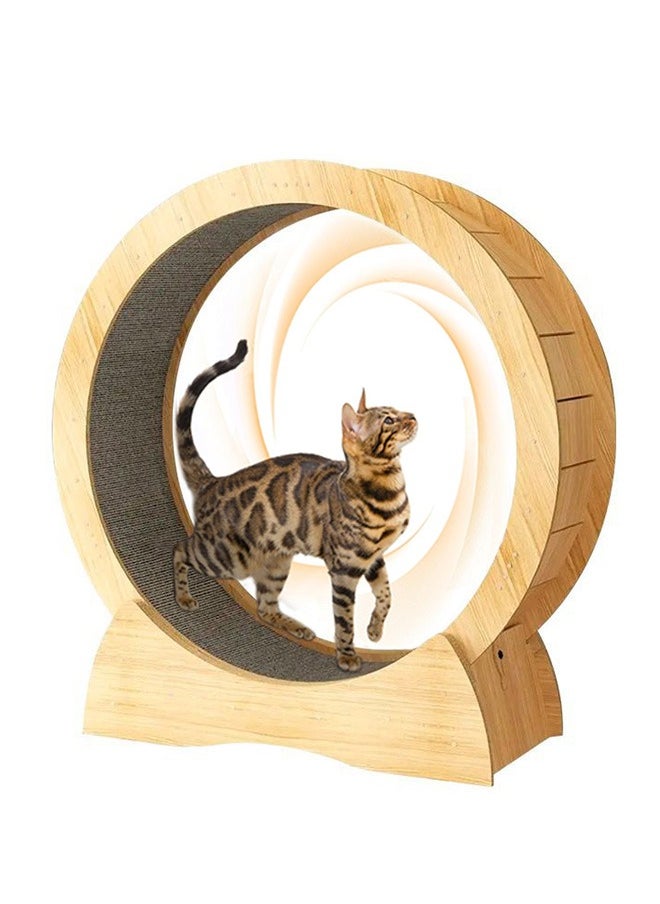 Home Cat Exercise Wheel Large Cat Running Wheel Cat Treadmill for Indoor Pet Sturdy Noiseless Treadmill Roller with Carpeted Runway