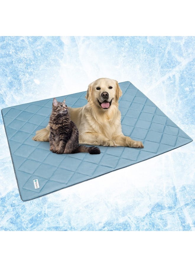 PetAmi Premium Cooling Dog Blanket | Lightweight Fluffy Pet Throw Blanket Bed Cover for Dogs, Cat, Puppies | Pet Blanket Furniture Protector Couch Sofa | Reversible Fuzzy Cozy | 60x80, Dusty Blue