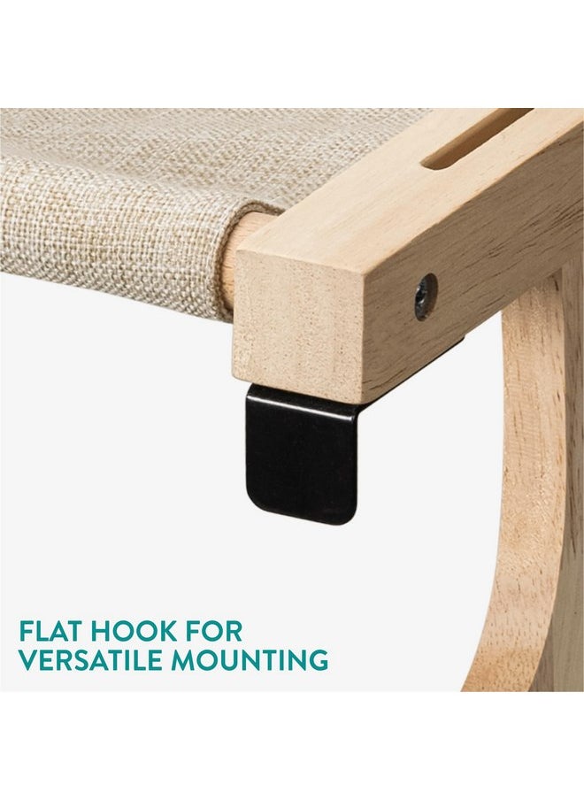 Navaris Cat Window Perch for Large Cats - Heavy Duty Wooden Cat Window Hammock, Cat Window Seat for Indoor Cats, Cat Window Shelf, Cat Bed for Window Sill, Bedside, Drawer, and Other Furnitures