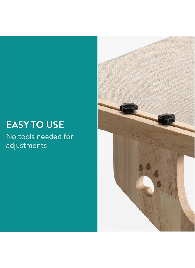 Navaris Cat Window Perch for Large Cats - Heavy Duty Wooden Cat Window Hammock, Cat Window Seat for Indoor Cats, Cat Window Shelf, Cat Bed for Window Sill, Bedside, Drawer, and Other Furnitures