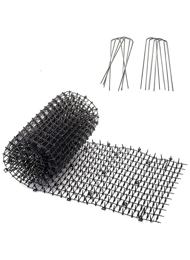 Homarden Outdoor Training Mat for Cats (13 ft) - Cat Scat Mat Indoor and Outdoor - Cat Spikes with 12 Garden Staples to Keep of Dog Off Couch and Keep Cats Out of Yard