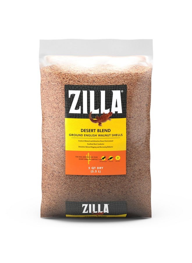 Zilla Pet Reptile Terrarium Substrate Bedding, Walnut Desert Blend, for Bearded Dragons, Monitors, Skinks and Uromastyx, 5 Quart