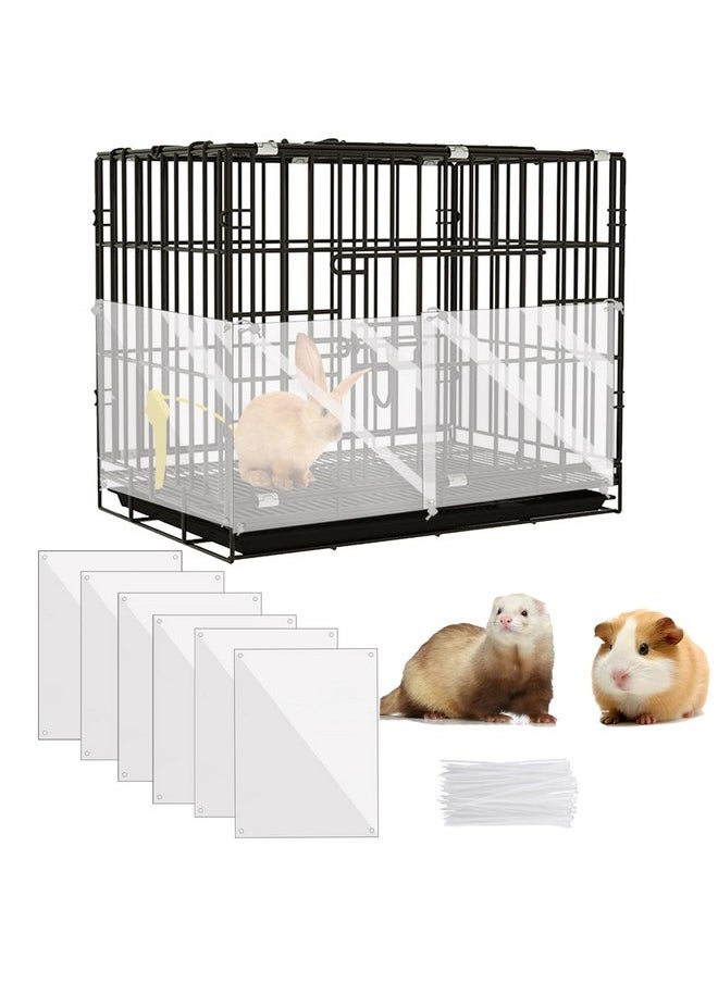 KEYIDE 6Pcs Plastic Pet Cage Liner 12” x 10” Clear Bunny Cage Urine Guard Guinea Pig Side Lining Sheet Rabbit Habitat Siding Ferret Scatter Guard Cage Accessories Simple but Essential