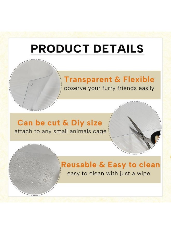 KEYIDE 6Pcs Plastic Pet Cage Liner 12” x 10” Clear Bunny Cage Urine Guard Guinea Pig Side Lining Sheet Rabbit Habitat Siding Ferret Scatter Guard Cage Accessories Simple but Essential