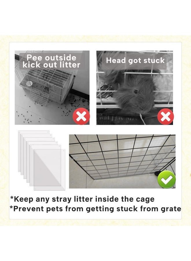 KEYIDE 6Pcs Plastic Pet Cage Liner 12” x 10” Clear Bunny Cage Urine Guard Guinea Pig Side Lining Sheet Rabbit Habitat Siding Ferret Scatter Guard Cage Accessories Simple but Essential