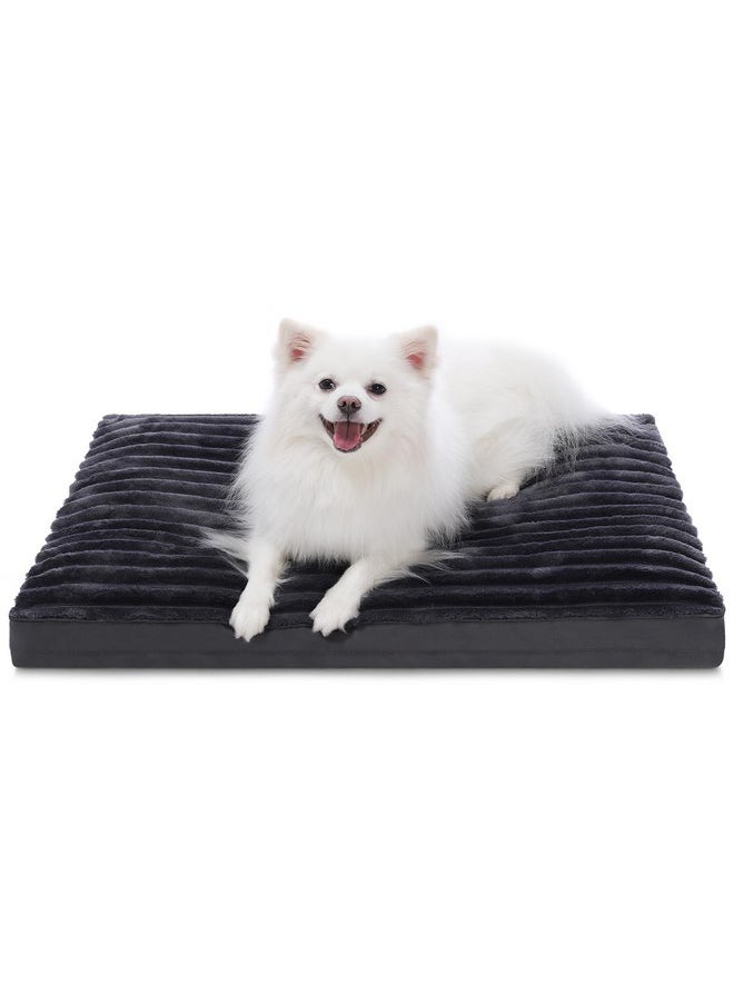 Vonabem Medium Dog Bed Washable with Removable Cover Waterproof, Soft Flannel Dog Crate Beds for Large Medium Small Dogs Cats, Anti-Slip Pet Beds Kennel Pad 30 inch