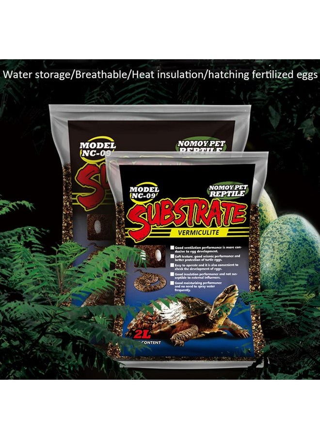 Hamiledyi Reptile Substrate Vermiculite Bedding Snake Hibernant moisturizing Soil Terrarium Bedding for Snake Tortoise Lizard Hatching Eggs(4.2Quart/4L)