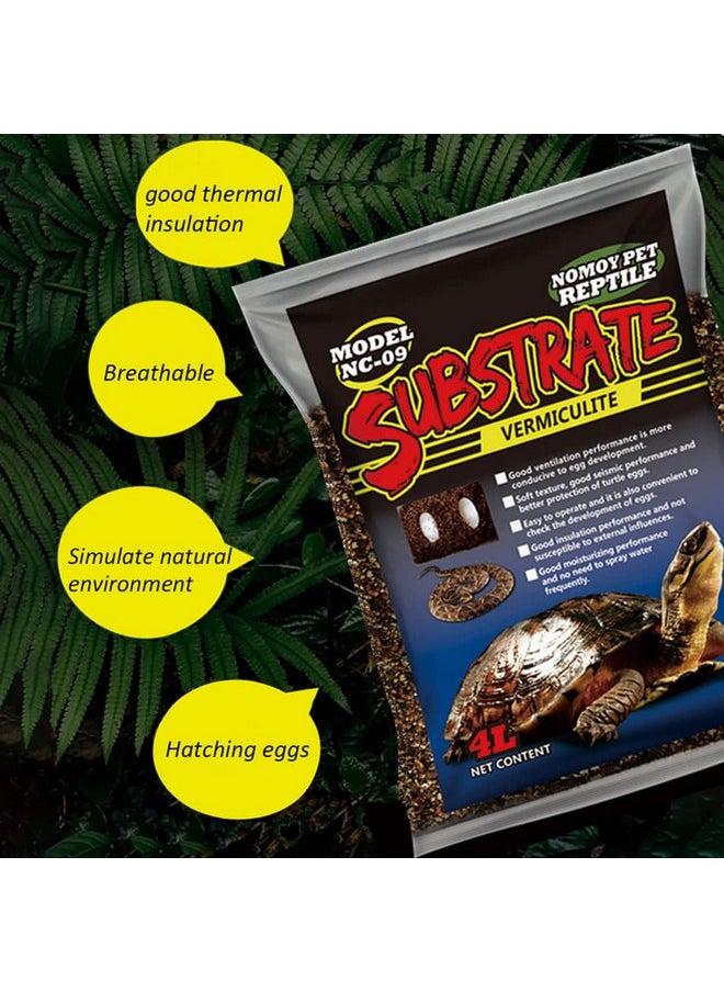 Hamiledyi Reptile Substrate Vermiculite Bedding Snake Hibernant moisturizing Soil Terrarium Bedding for Snake Tortoise Lizard Hatching Eggs(4.2Quart/4L)