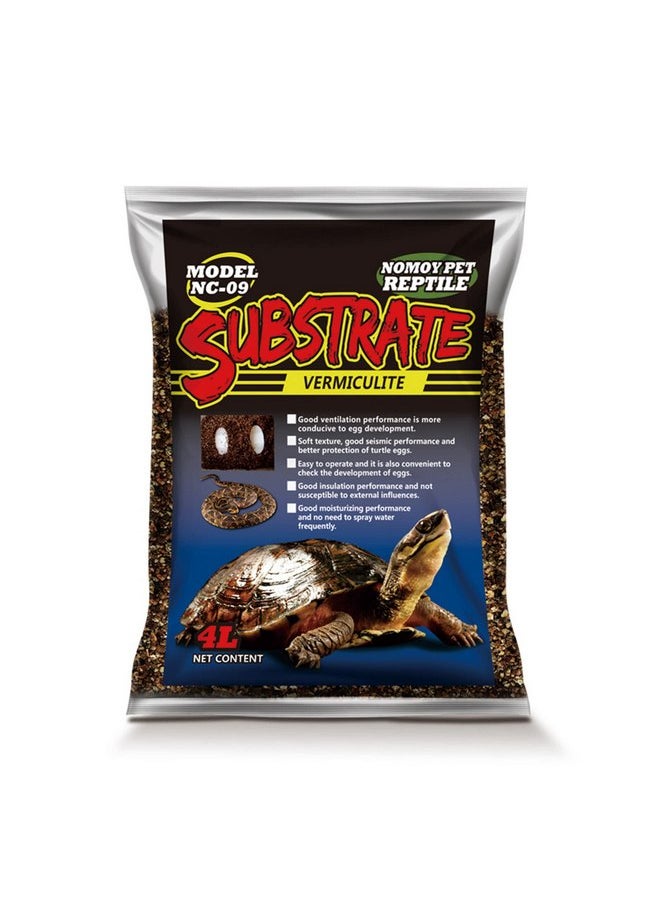 Hamiledyi Reptile Substrate Vermiculite Bedding Snake Hibernant moisturizing Soil Terrarium Bedding for Snake Tortoise Lizard Hatching Eggs(4.2Quart/4L)