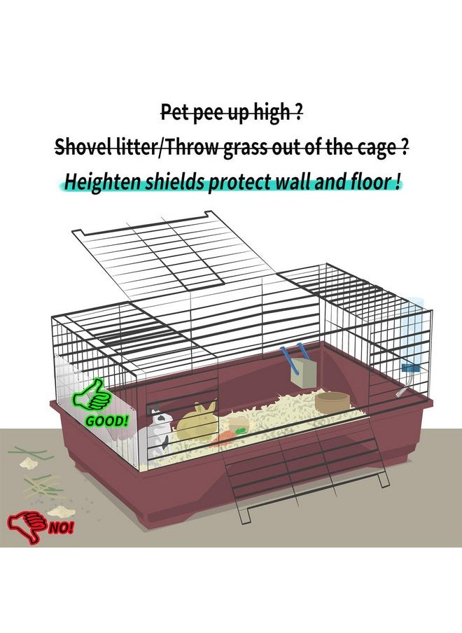 Oncpcare 12 Pack Pet Plastic Cage Liner Protection 14'' x 6'' Rabbit Cage Urine Guard Clear Cage Edge Liner Guinea Pig Side Lining Small Animal Cage Accessories - Keep Litter in The Cage