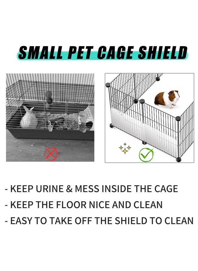 Oncpcare 12 Pack Pet Plastic Cage Liner Protection 14'' x 6'' Rabbit Cage Urine Guard Clear Cage Edge Liner Guinea Pig Side Lining Small Animal Cage Accessories - Keep Litter in The Cage