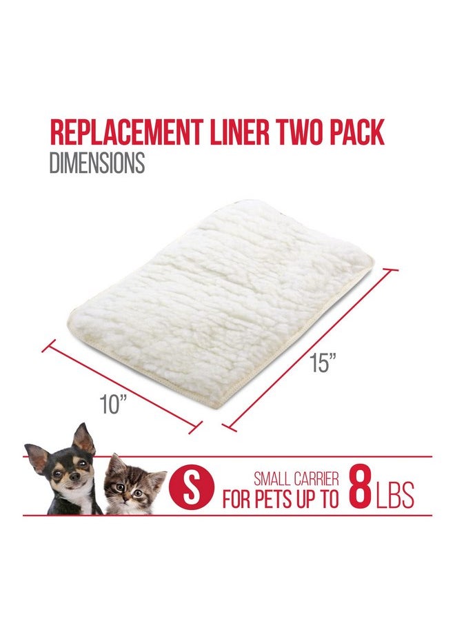 Sherpa (2 Count) Replacement Liners for Travel Pet Carriers - White, Small