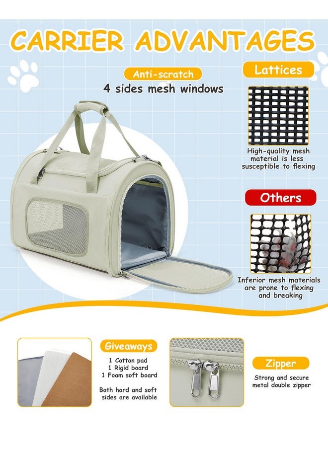 Cat Carrier Soft,Dog Carrier Airline Approved with Soft Sided,Dog Carriers for Small Dogs,Pet Carrier Holds up to 20lbs,Green